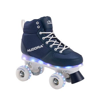 HUDORA Rollschuhe Blau mit LED, Größe 35-36