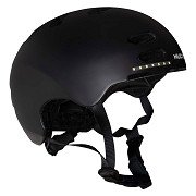 HUDORA Skater Helmet with Visor and LED Black, Size M (55-58cm)