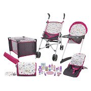 Puppenspielset komplett, 21-teilig.