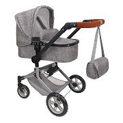 2-in-1 Puppenwagen mit Tasche - Grau