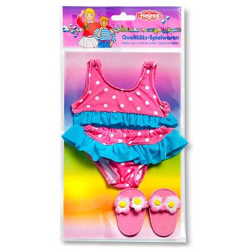 Poppenbikini met Slippers, 35-45 cm