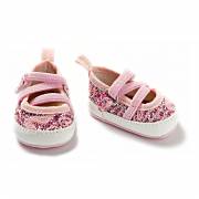 Doll Ballerinas with Flexible Laces - Pink Glitter, 38-4