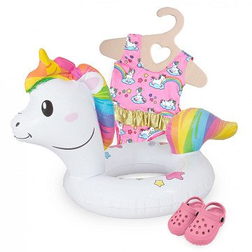 Puppen-Schwimmset Einhorn, 35-45 cm