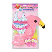 Puppen-Schwimmset Flamingo, 35-45 cm