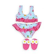 Puppen-Bikini mit Hausschuhen Flamingo, 28-35 cm