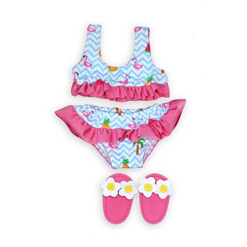 Dolls Bikini with Slippers Flamingo, 28-35 cm