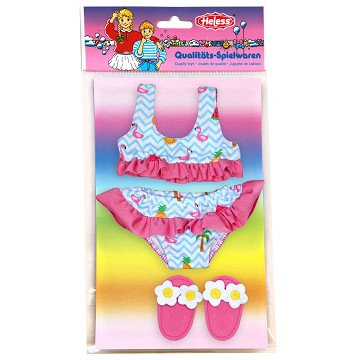 Doll Bikini with Slippers Flamingo, 35-45 cm