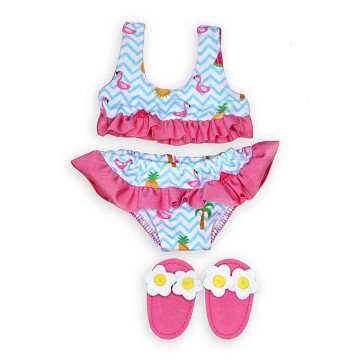 Doll Bikini with Slippers Flamingo, 35-45 cm