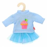 Dolls Pullover with Skirt Blue, 28-35 cm