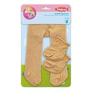 Doll tights with socks - Gold, 28-35 cm