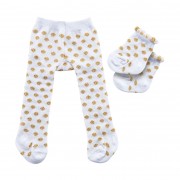 Doll Tights with Socks - Gold Dots, 28-35 cm