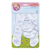 Doll tights with socks - Snowflakes, 28-35 cm