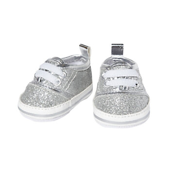 Poppensneakers Glitter Zilver, 38-45 cm