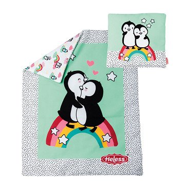 Pinguin-Puppendecke mit Kissen