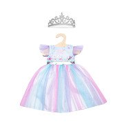 Puppenkleid Fee und Einhorn mit Krone, 28-35 cm