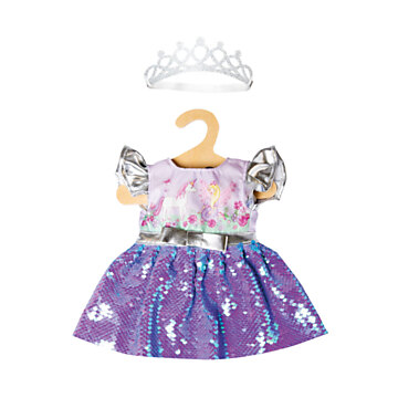 Doll dress Fairy and Unicorn with Sequins and Crown, 28-35 cm
