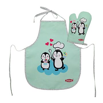 Set of children's apron and oven glove Penguin
