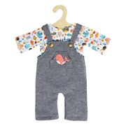 Doll dungarees with T-shirt Pink Whale, 35-45 cm