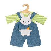 Puppen-Latzhose mit gestreiftem Hemd Bunny Lou, 35-45 cm