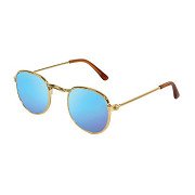 Puppensonnenbrille Gold Blau verspiegelt