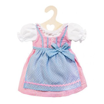 Puppenkleid Rosa und Blau, 28-33 cm