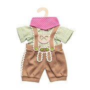 Doll clothes Lederhosen with shirt and scarf, 28-35 cm