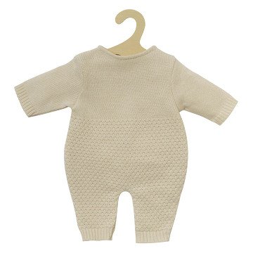 Puppenstrickoverall Ecru, 28-35cm