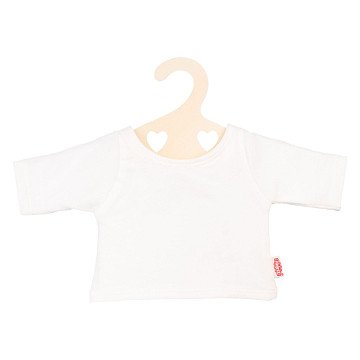 Doll T-Shirt White on Clothes Hanger, size 28-35 cm