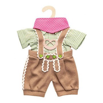 Poppenkleding Lederhosen met Overhemd en Sjaal,35-45 cm