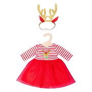 Christmas Dress with Reindeer Headband, size 35-45 cm