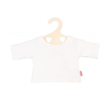 Puppen-T-Shirt weiß auf Kleiderbügel, Größe 35-45 cm