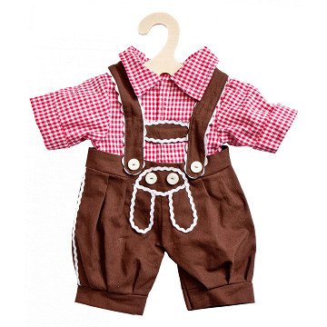 Poppen Traditionele Broek en Shirt, maat 28-35cm