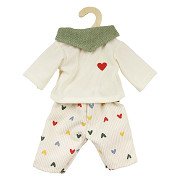 Poppen Ribfluwelen Broek Hartjesconfetti, 28-35 cm