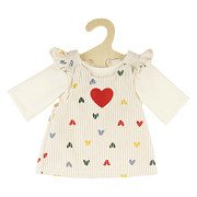 Poppen Ribfluwelen Jurk Hartjesconfetti, 28-35 cm