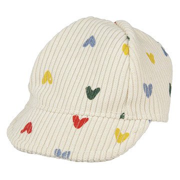Poppenmuts Hartjesconfetti, 28-35 cm