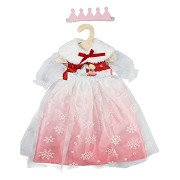 Winterprinzessin Lumi Puppenkleid mit Krone und Umhang - Größe 28-35 cm