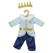 Puppenoutfit Winterprinz Luka mit Krone und Halsband - Größe 28-35 cm