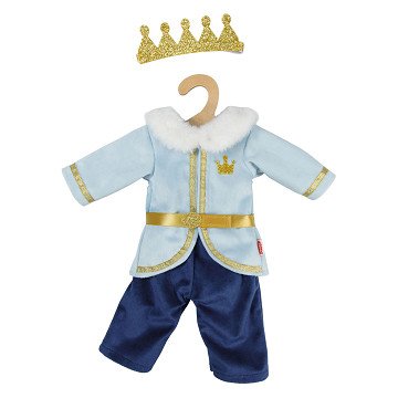 Puppenoutfit Winterprinz Luka mit Krone und Halsband - Größe 35-45 cm