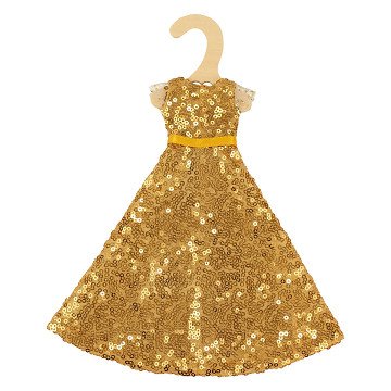 Goldstar Paillettenkleid für Modepuppen – 29 cm