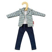 Kariertes Hemd mit Jeans für Modepuppen – 29 cm