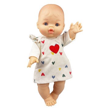 Mädchen-Babypuppe mit Cordkleid – 34 cm