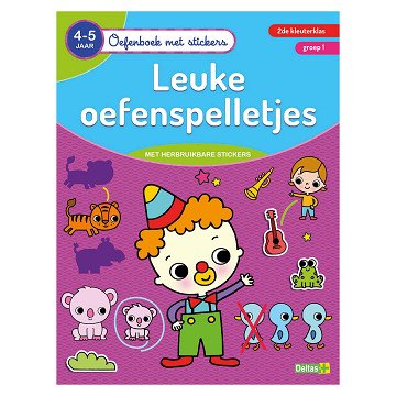 Übungsbuch mit Aufklebern – lustige Übungsspiele (4–5 Jahre)