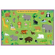 Educatieve onderlegger Preschool - Dieren van de dierentuin