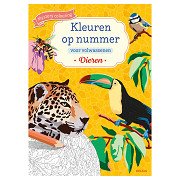 Kleuren op nummer voor volwassenen - Dieren