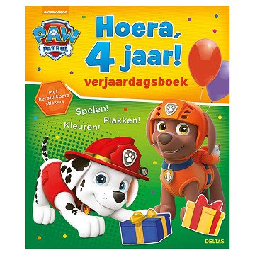 PAW Patrol Verjaardagsboek - Hoera, 4 jaar!