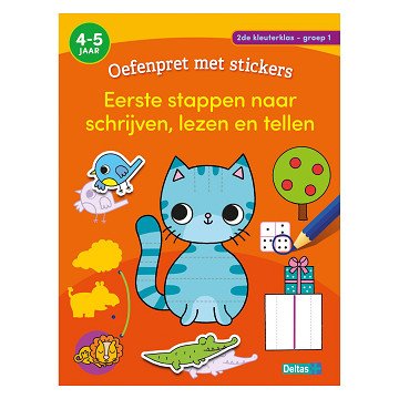 Oefenpret met Stickers Groep 1- Schrijven, Lezen, Tellen (4-5 jaar)