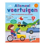 Coloring and Sticker Book with Words All Vehicles (3-5)