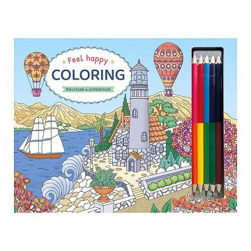 Feel Happy Coloring - Malbuch und Bleistiftset