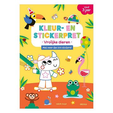 Kleur- en Stickerpret - Vrolijke Dieren