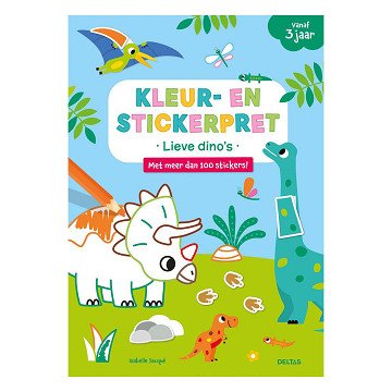 Kleur- en Stickerpret - Lieve Dino's